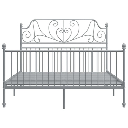 vidaXL Bed Frame | Grey | Powder-coated metal | Double | Durable | Bed Frame