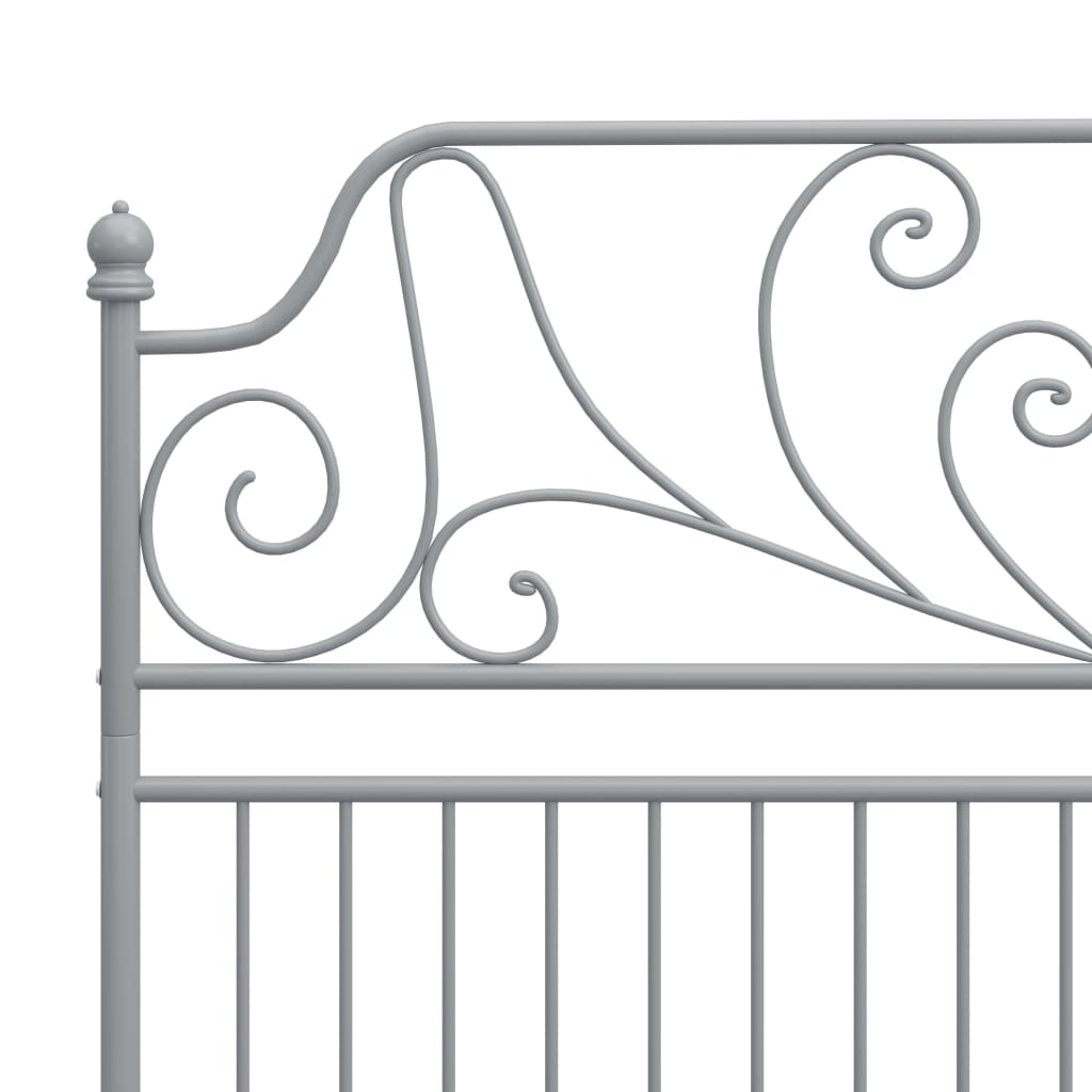 vidaXL Bed Frame | Grey | Powder-coated metal | Double | Durable | Bed Frame