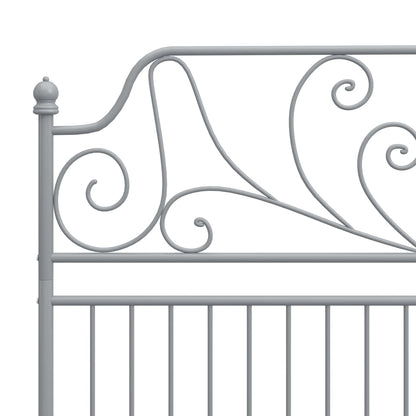 vidaXL Bed Frame | Grey | Powder-coated metal | Double | Durable | Bed Frame