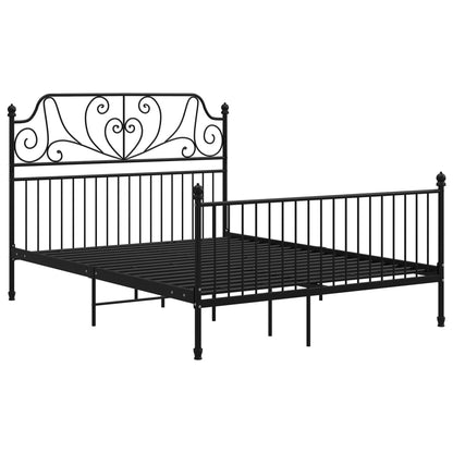 vidaXL Bed Frame | Black | Powder-coated metal | Double |  Durable  | Bed Frame