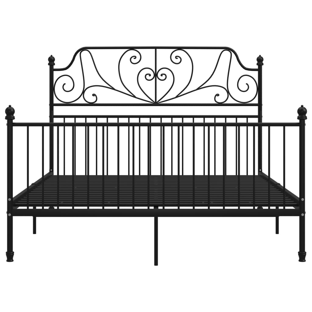 vidaXL Bed Frame | Black | Powder-coated metal | Double |  Durable  | Bed Frame