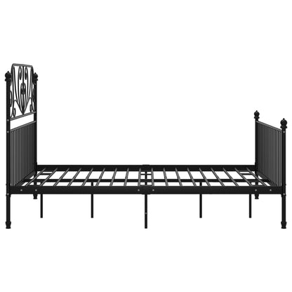 vidaXL Bed Frame | Black | Powder-coated metal | Double |  Durable  | Bed Frame