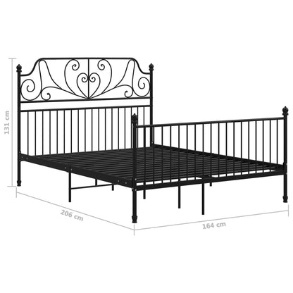 vidaXL Bed Frame | Black | Powder-coated metal | Double |  Durable  | Bed Frame