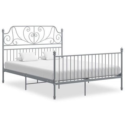 vidaXL Bed Frame | Grey | Powder-coated metal | Double | Durable | Bed Frame