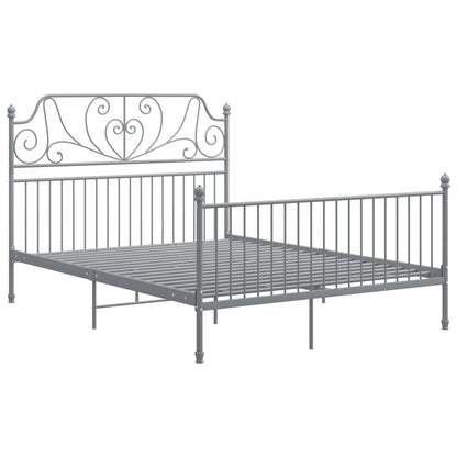 vidaXL Bed Frame | Grey | Powder-coated metal | Double | Durable | Bed Frame