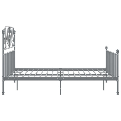 vidaXL Bed Frame | Grey | Powder-coated metal | Double | Durable | Bed Frame