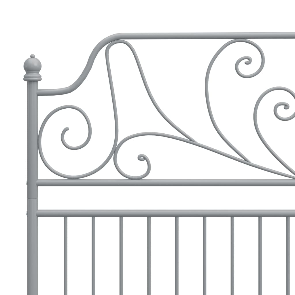 vidaXL Bed Frame | Grey | Powder-coated metal | Double | Durable | Bed Frame