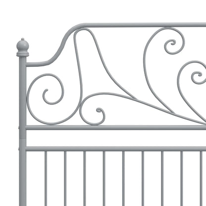 vidaXL Bed Frame | Grey | Powder-coated metal | Double | Durable | Bed Frame