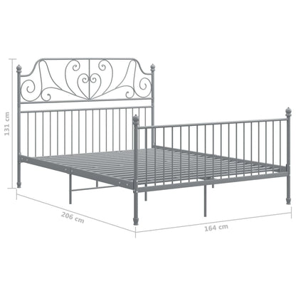 vidaXL Bed Frame | Grey | Powder-coated metal | Double | Durable | Bed Frame
