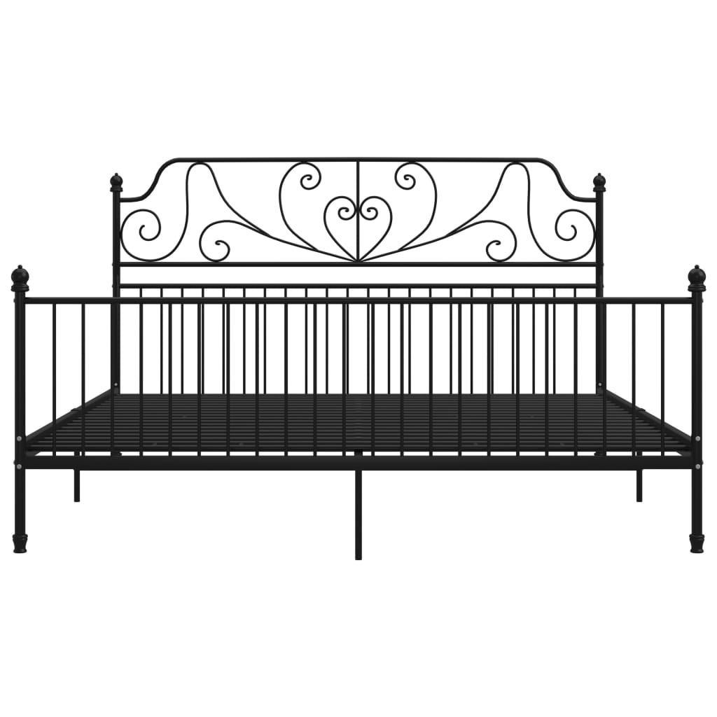vidaXL Bed Frame without Mattress Black Metal 180x200 cm Super King