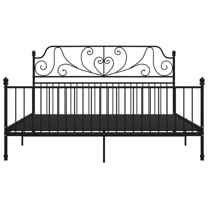 vidaXL Bed Frame without Mattress Black Metal 180x200 cm Super King