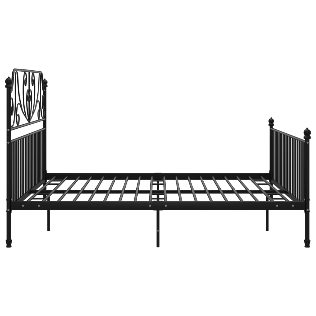 vidaXL Bed Frame without Mattress Black Metal 180x200 cm Super King