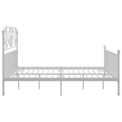 vidaXL Bed Frame | White | Powder-coated metal | Super King | Bed Frame