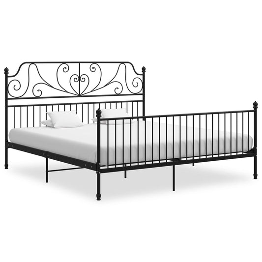 vidaXL Bed Frame | Black | Powder-coated metal | 200 x 200 cm | Durable