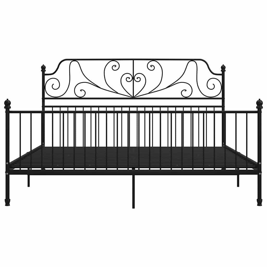 vidaXL Bed Frame | Black | Powder-coated metal | 200 x 200 cm | Durable