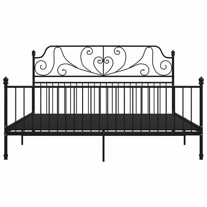 vidaXL Bed Frame | Black | Powder-coated metal | 200 x 200 cm | Durable