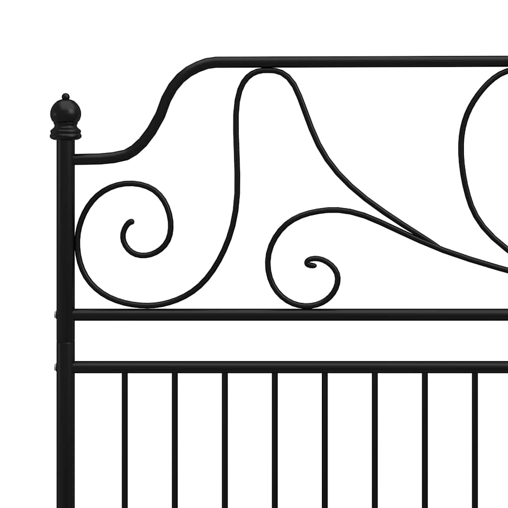 vidaXL Bed Frame | Black | Powder-coated metal | 200 x 200 cm | Durable