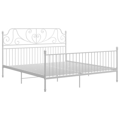 vidaXL Bed Frame | White | Powder-coated metal | Double | Durable | Bed Frame