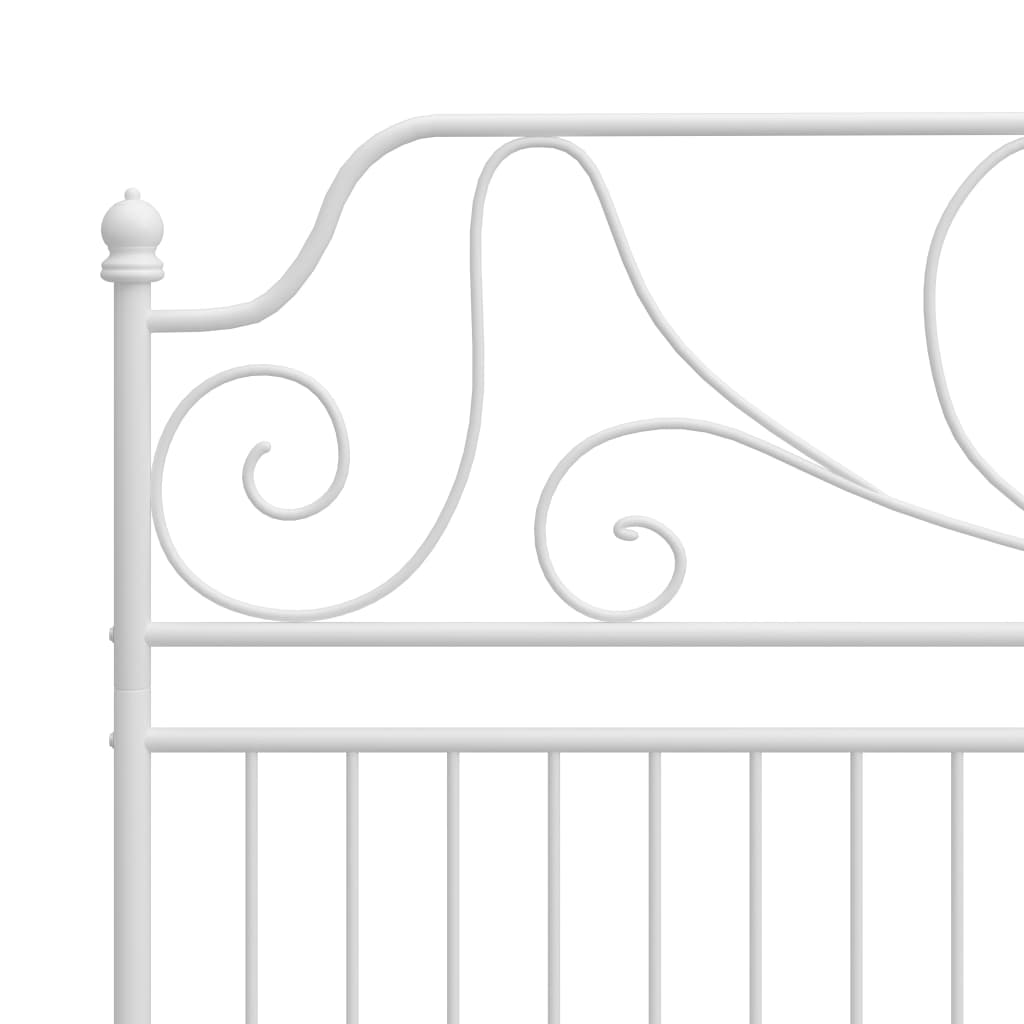 vidaXL Bed Frame | White | Powder-coated metal | Double | Durable | Bed Frame