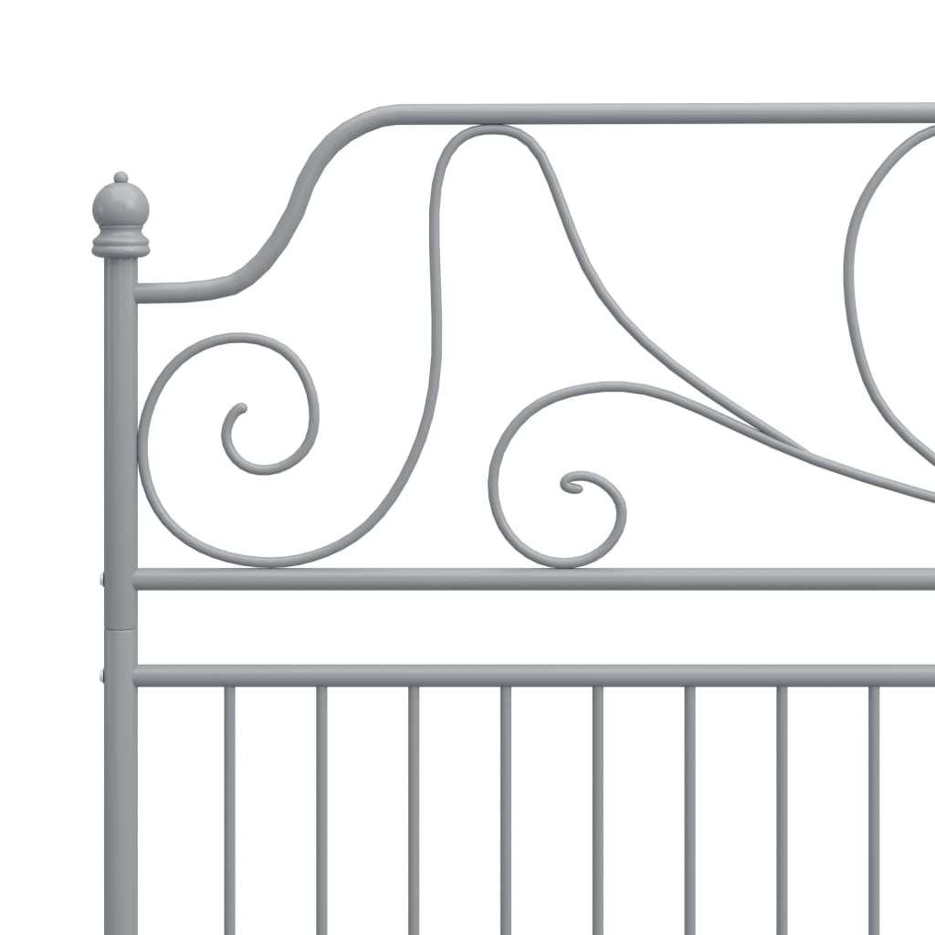 vidaXL Bed Frame without Mattress Grey Metal 200x200 cm