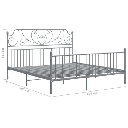 vidaXL Bed Frame without Mattress Grey Metal 200x200 cm