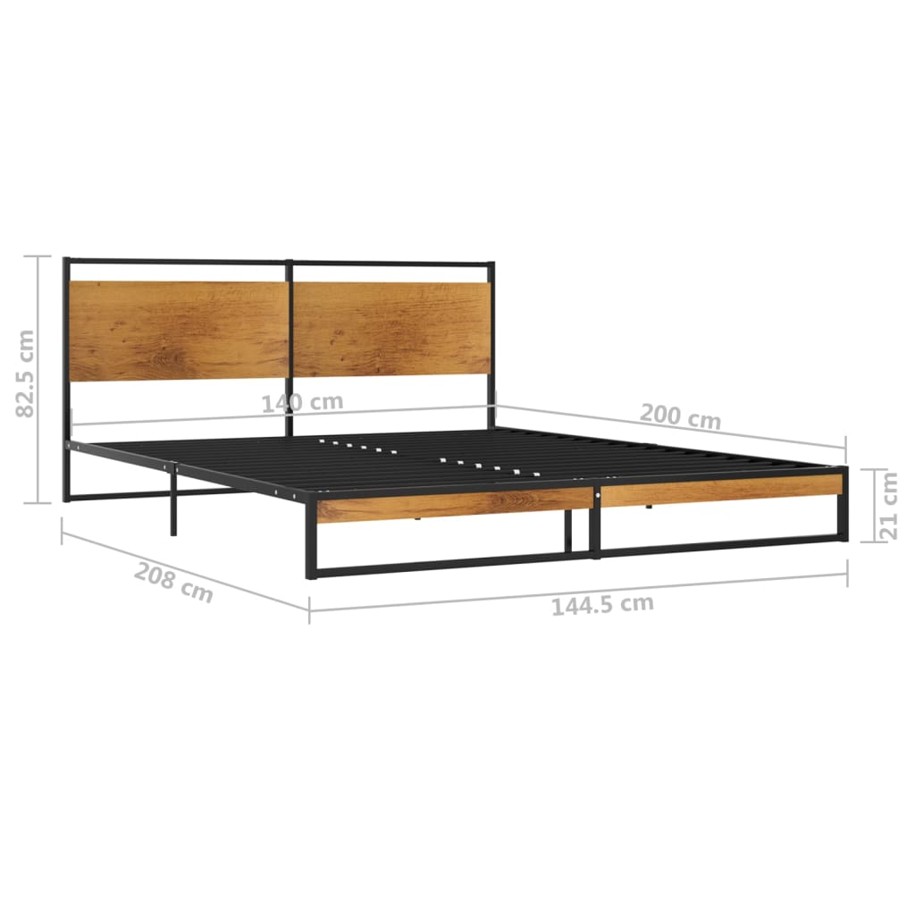 vidaXL Bed Frame without Mattress Metal 140x200 cm