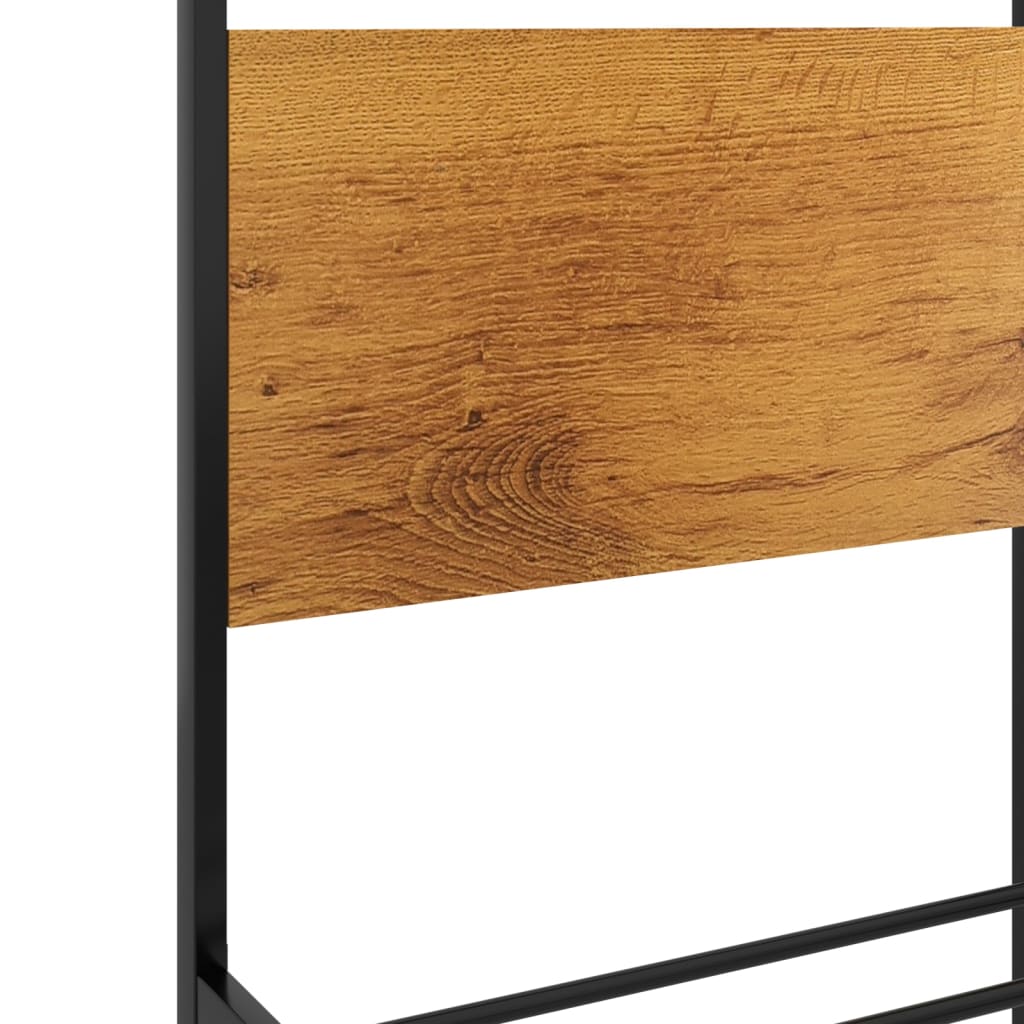 vidaXL Bed Frame | Black | Powder-coated metal, melamine coated MDF | 160x200 cm
