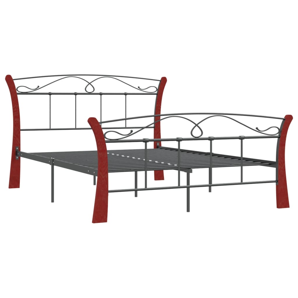vidaXL Bed Frame without Mattress Black Metal 120x200 cm
