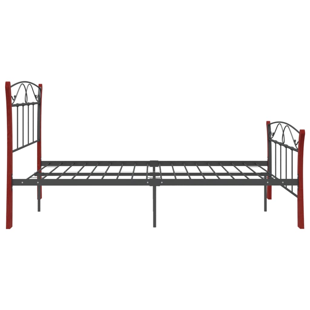 vidaXL Bed Frame without Mattress Black Metal 120x200 cm