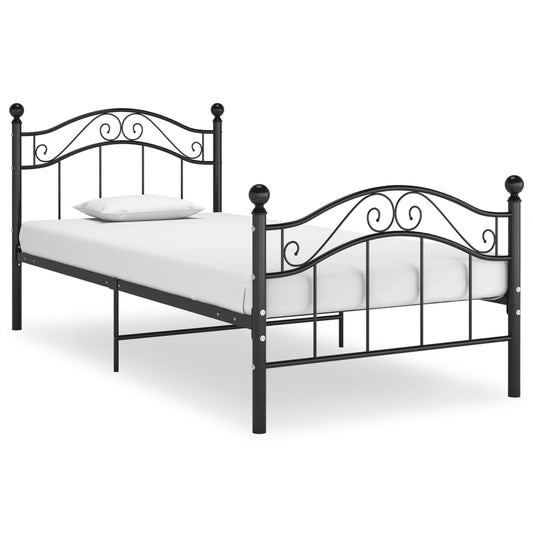 vidaXL Bed Frame | Black | Powder-coated metal | Single |  Durable  | Bed Frame