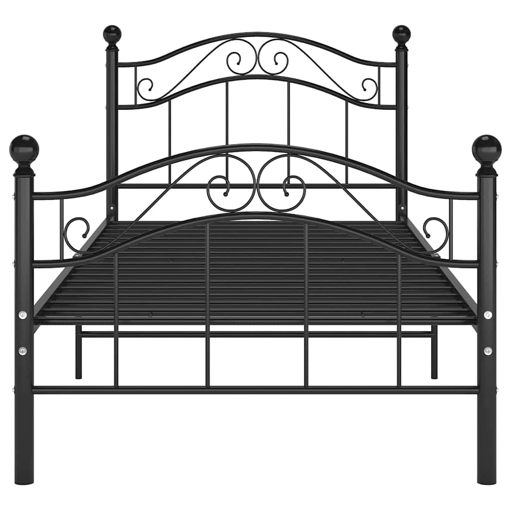 vidaXL Bed Frame | Black | Powder-coated metal | Single |  Durable  | Bed Frame