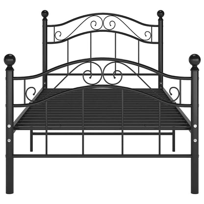 vidaXL Bed Frame | Black | Powder-coated metal | Single |  Durable  | Bed Frame