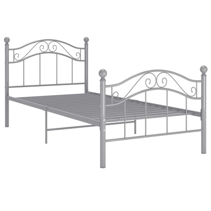 vidaXL Bed Frame | Grey | Powder-coated metal | Single |  Durable  | Bed Frame