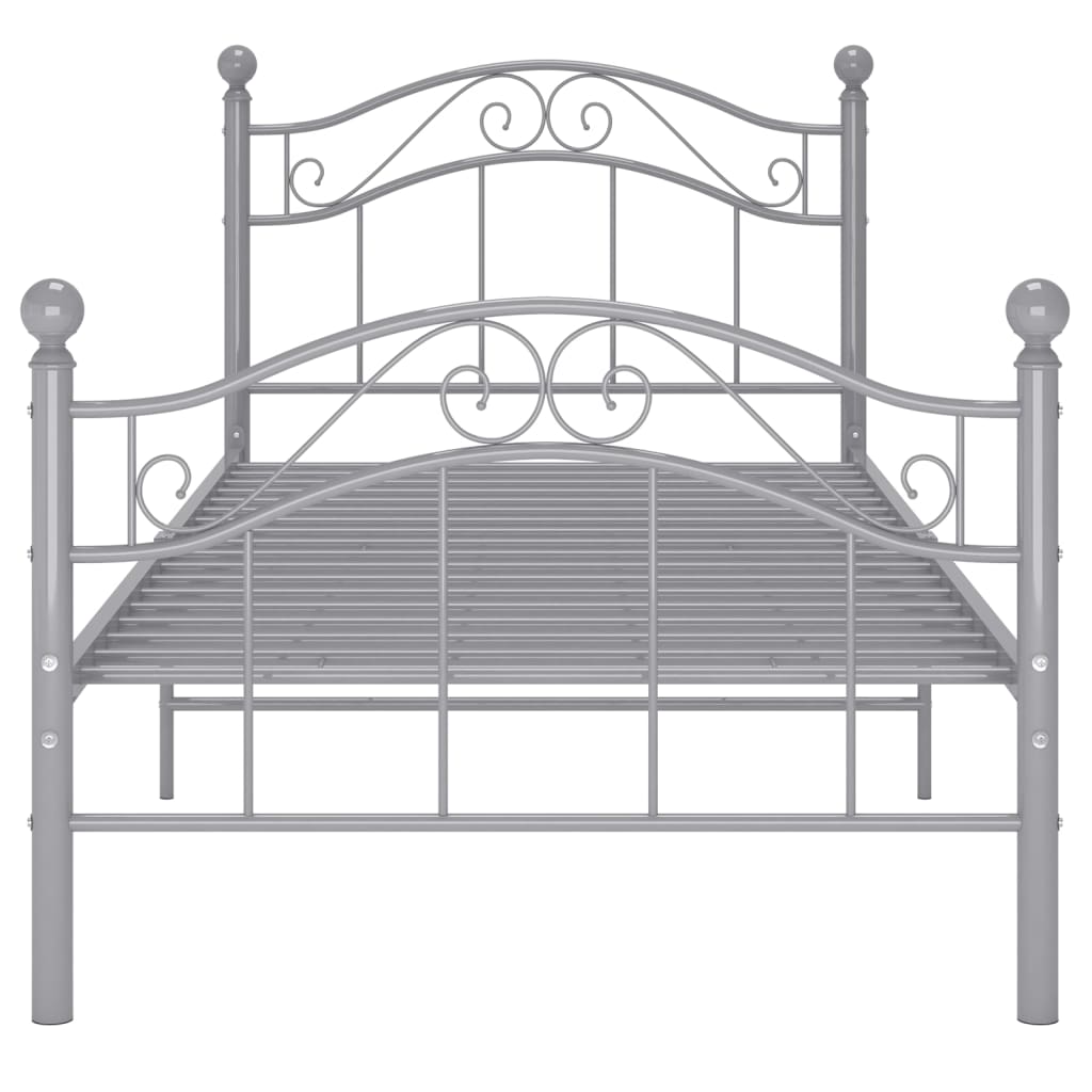 vidaXL Bed Frame | Grey | Powder-coated metal | Single |  Durable  | Bed Frame