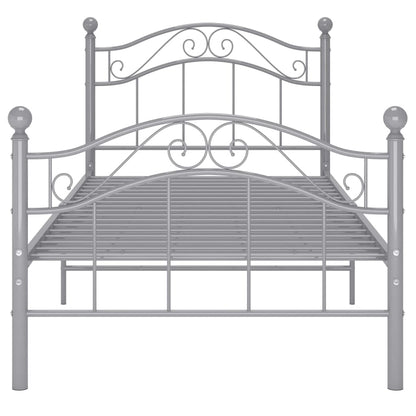 vidaXL Bed Frame | Grey | Powder-coated metal | Single |  Durable  | Bed Frame