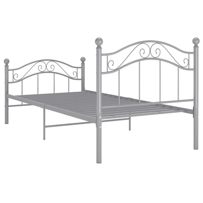 vidaXL Bed Frame | Grey | Powder-coated metal | Single |  Durable  | Bed Frame