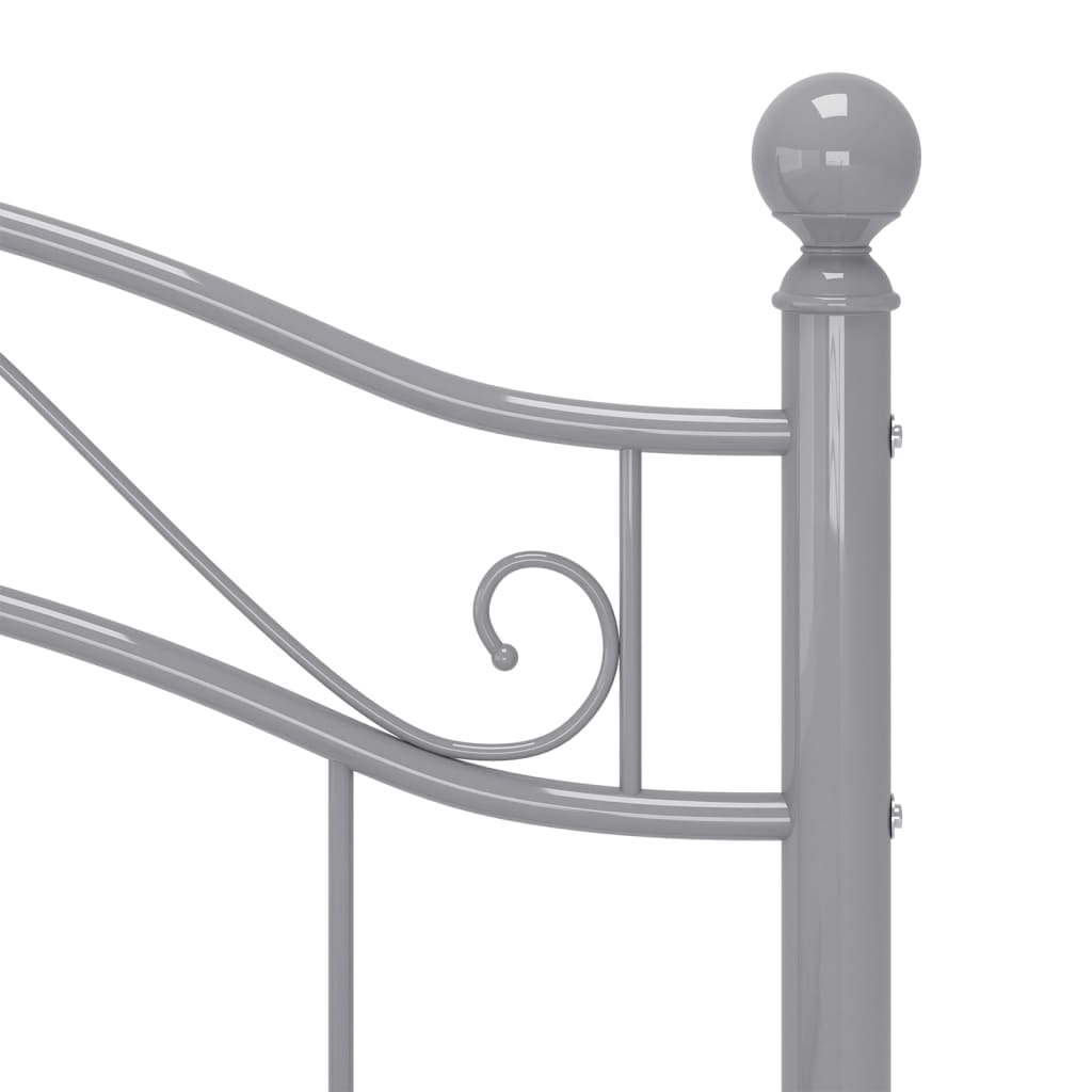vidaXL Bed Frame | Grey | Powder-coated metal | Single |  Durable  | Bed Frame