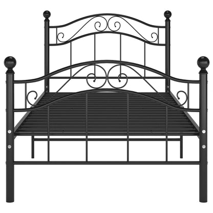 vidaXL Bed Frame without Mattress Black Metal 100x200 cm