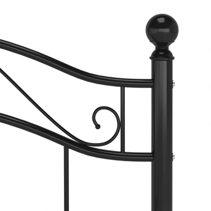 vidaXL Bed Frame without Mattress Black Metal 100x200 cm