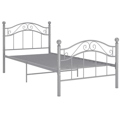 vidaXL Bed Frame without Mattress Grey Metal 100x200 cm