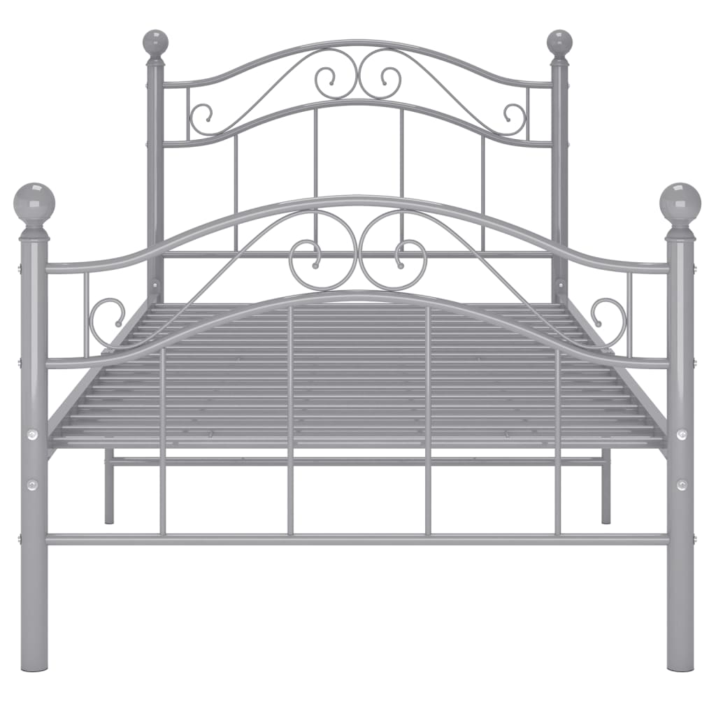 vidaXL Bed Frame without Mattress Grey Metal 100x200 cm