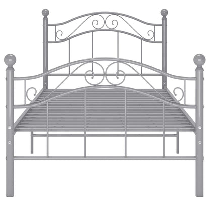 vidaXL Bed Frame without Mattress Grey Metal 100x200 cm