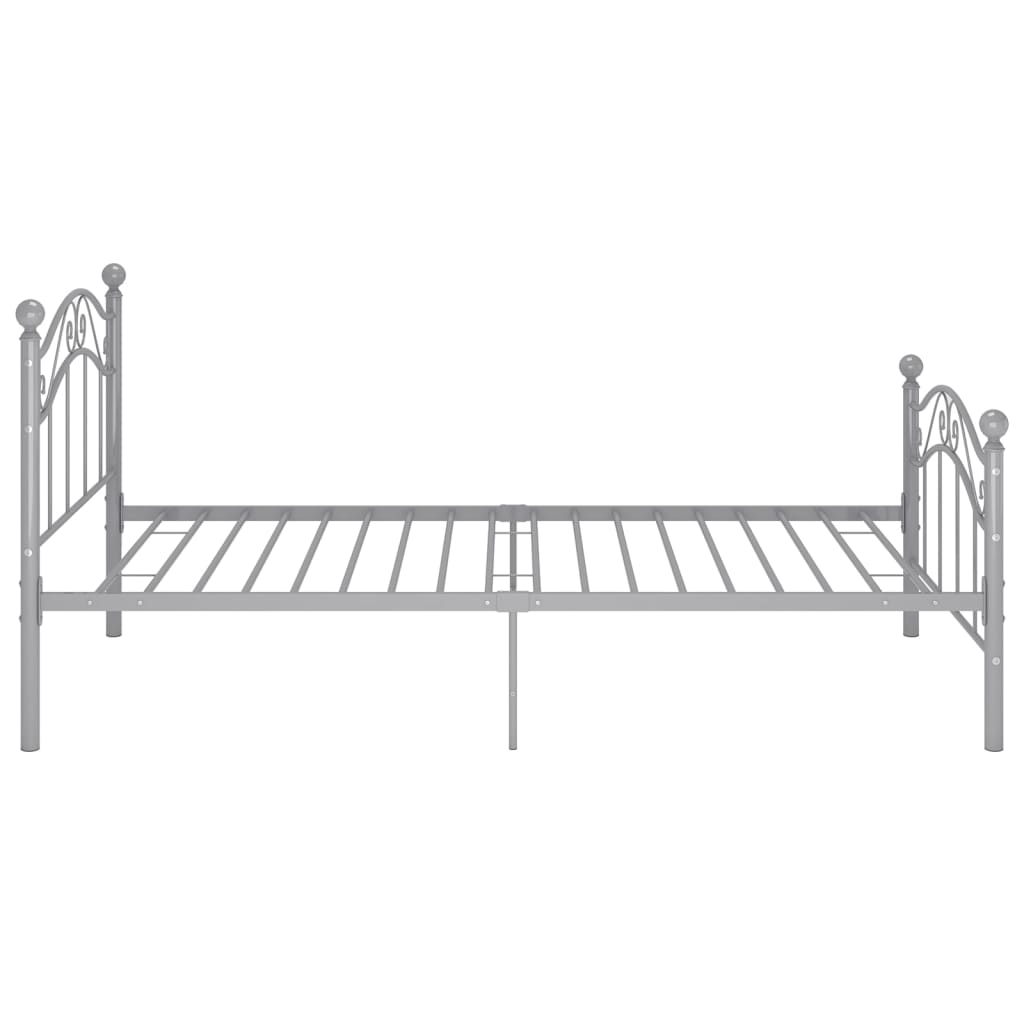vidaXL Bed Frame without Mattress Grey Metal 100x200 cm