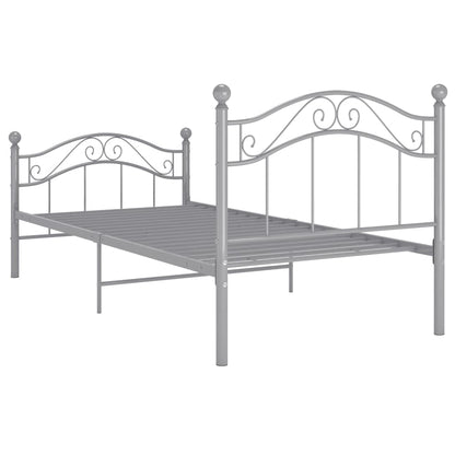 vidaXL Bed Frame without Mattress Grey Metal 100x200 cm