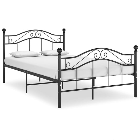 vidaXL Bed Frame | Black | Powder-coated metal | 120x200 cm | Bed Frame