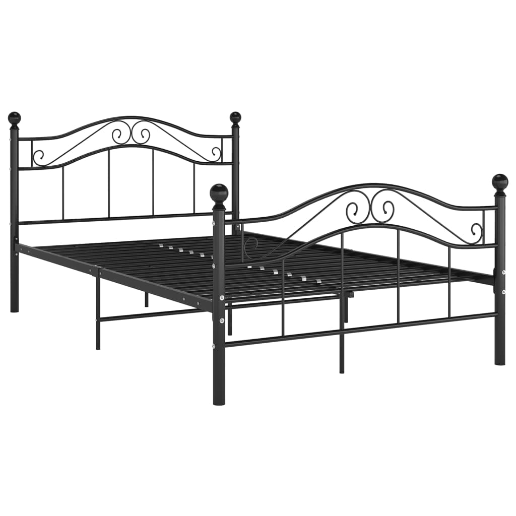 vidaXL Bed Frame | Black | Powder-coated metal | 120x200 cm | Bed Frame