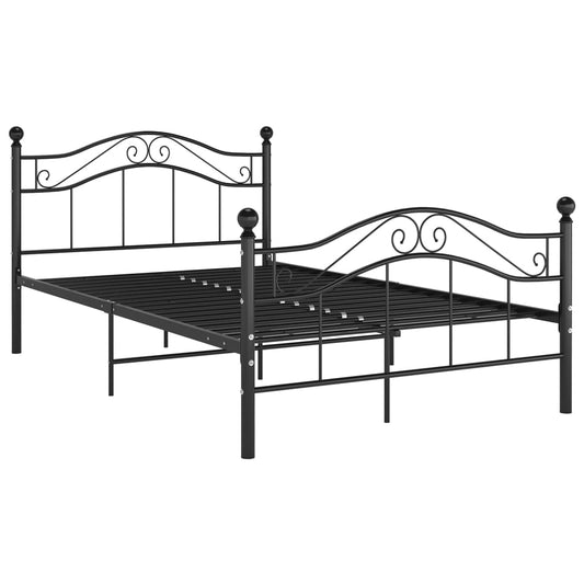 vidaXL Bed Frame | Black | Powder-coated metal | 120x200 cm | Bed Frame