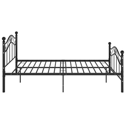 vidaXL Bed Frame | Black | Powder-coated metal | 120x200 cm | Bed Frame