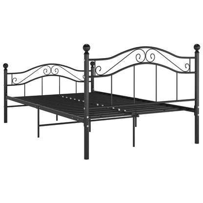 vidaXL Bed Frame | Black | Powder-coated metal | 120x200 cm | Bed Frame