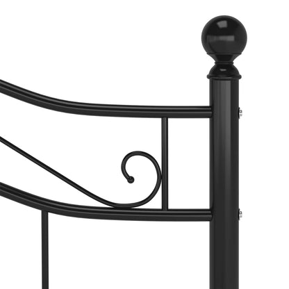 vidaXL Bed Frame | Black | Powder-coated metal | 120x200 cm | Bed Frame